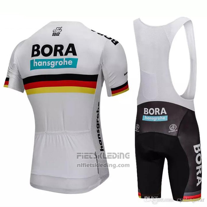 2018 Fietskleding Bora Kampioen Belgie Wit Korte Mouwen en Koersbroek